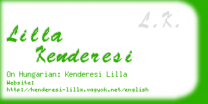 lilla kenderesi business card